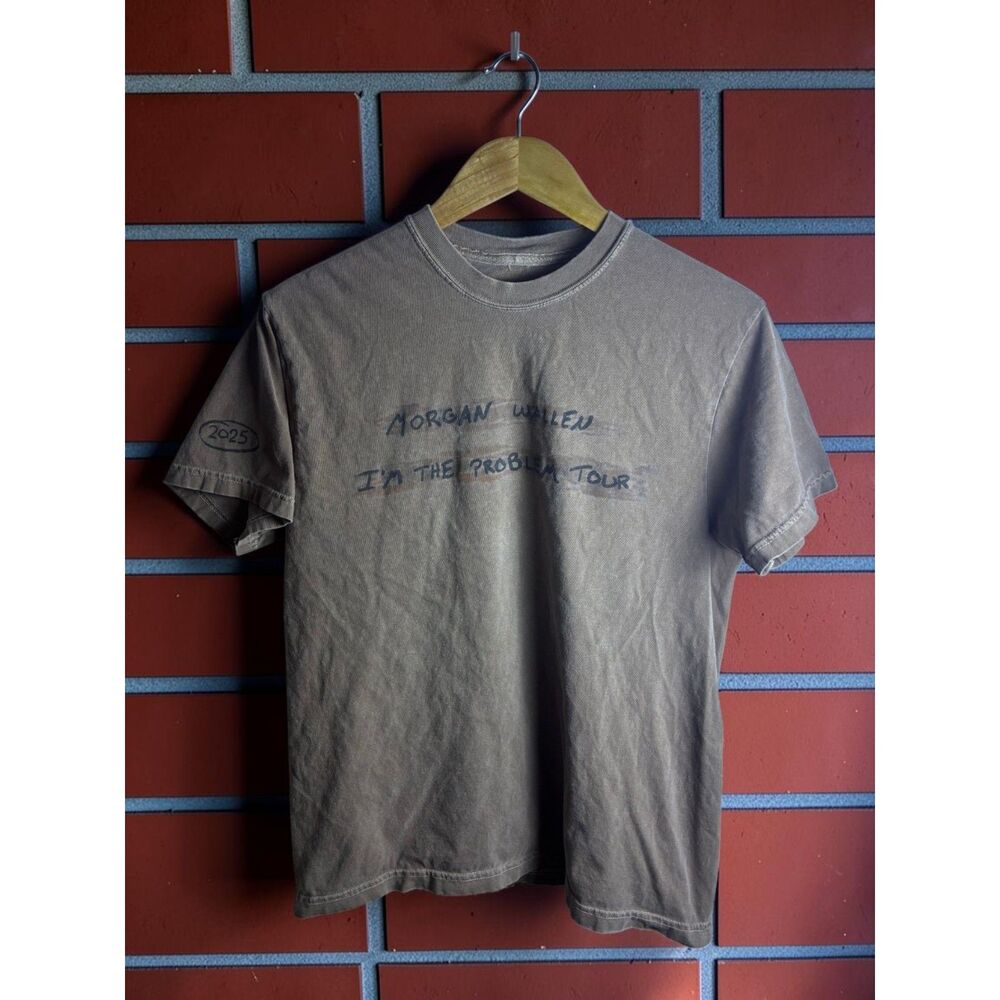 Morgan Wallen I'm The Problem Tour 2025 T Shirt Men's Medium Brown Concert Tee